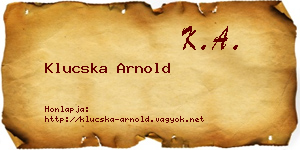 Klucska Arnold névjegykártya